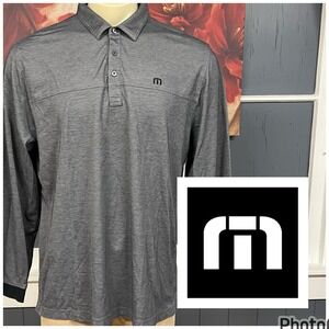 Travis Mathew Pique Knit Polo Golf Shirt Mens XL Classic Fit Charcoal Pima Blend